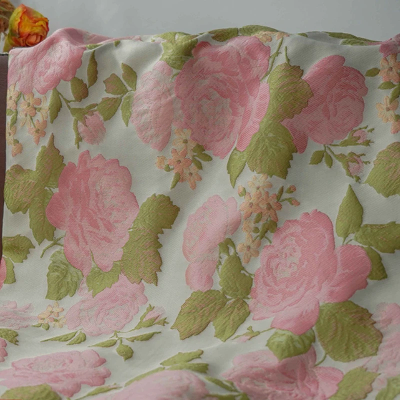 Yarn-dyed Jacquard Fabric Pink - Beauty Flower Makeup review and price
