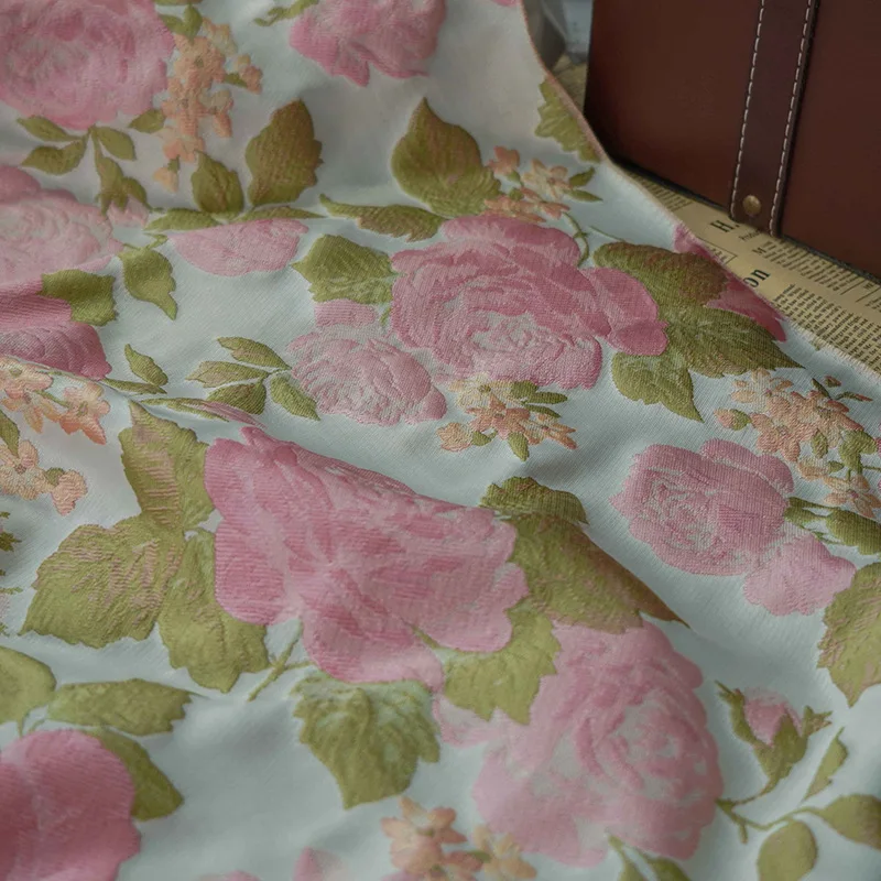 Yarn-dyed Jacquard Fabric Pink - Beauty Flower Makeup review and price