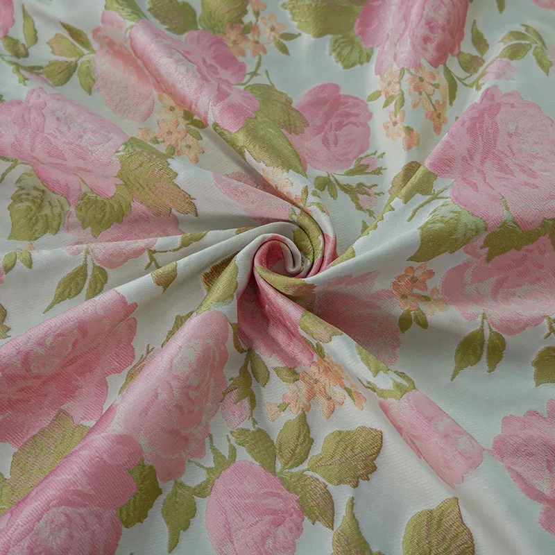 Yarn-dyed Jacquard Fabric Pink - Beauty Flower Makeup review and price