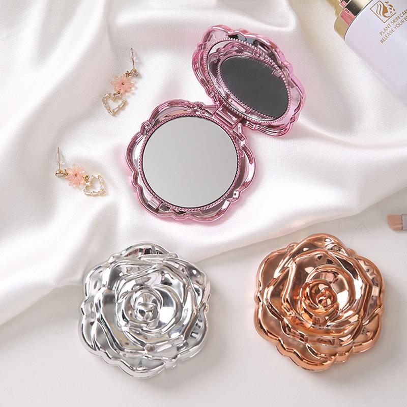 Portable Mini Mirror Retro Ros - Beauty Flower Makeup review and price