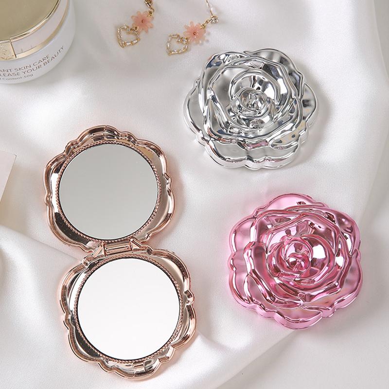 Portable Mini Mirror Retro Ros - Beauty Flower Makeup review and price