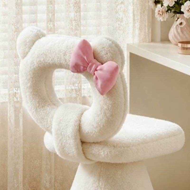 Bow Dressing Vanity Stool Pink - Beauty No Makeup review and price