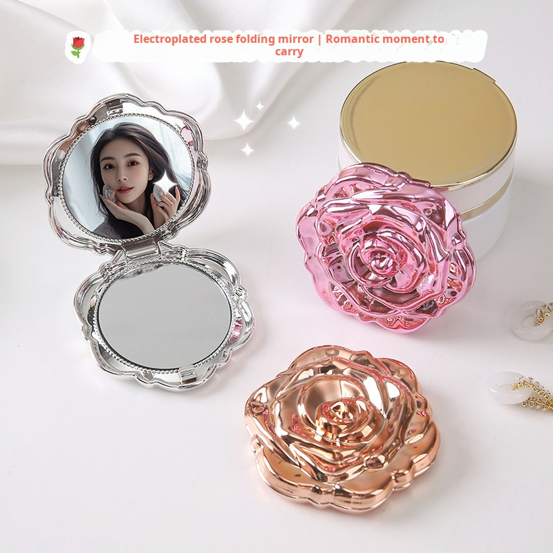 1PC Portable Mini Mirror Retro - Beauty Flower Makeup review and price