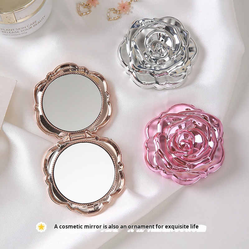 1PC Portable Mini Mirror Retro - Beauty Flower Makeup review and price