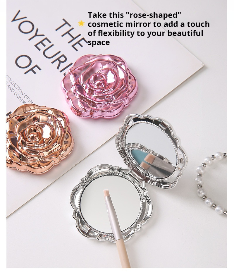 1PC Portable Mini Mirror Retro - Beauty Flower Makeup review and price