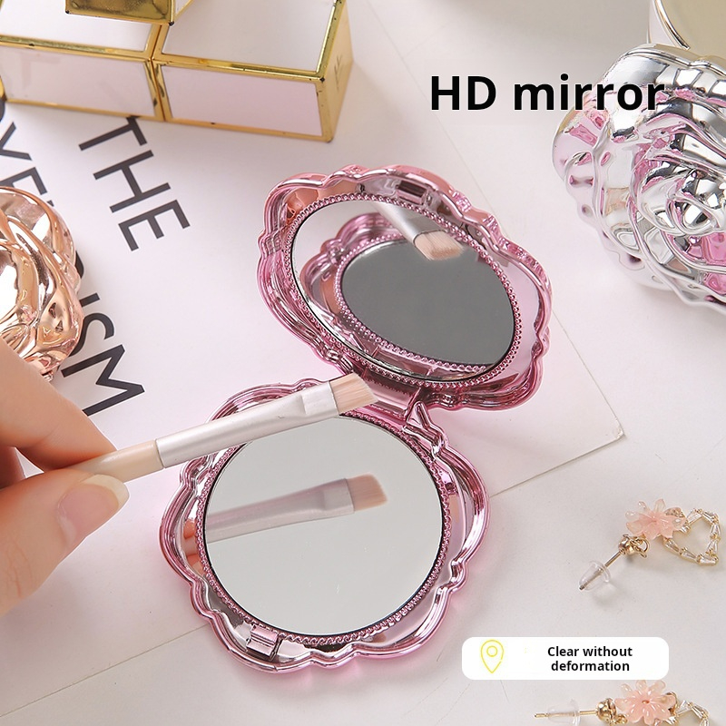 1PC Portable Mini Mirror Retro - Beauty Flower Makeup review and price