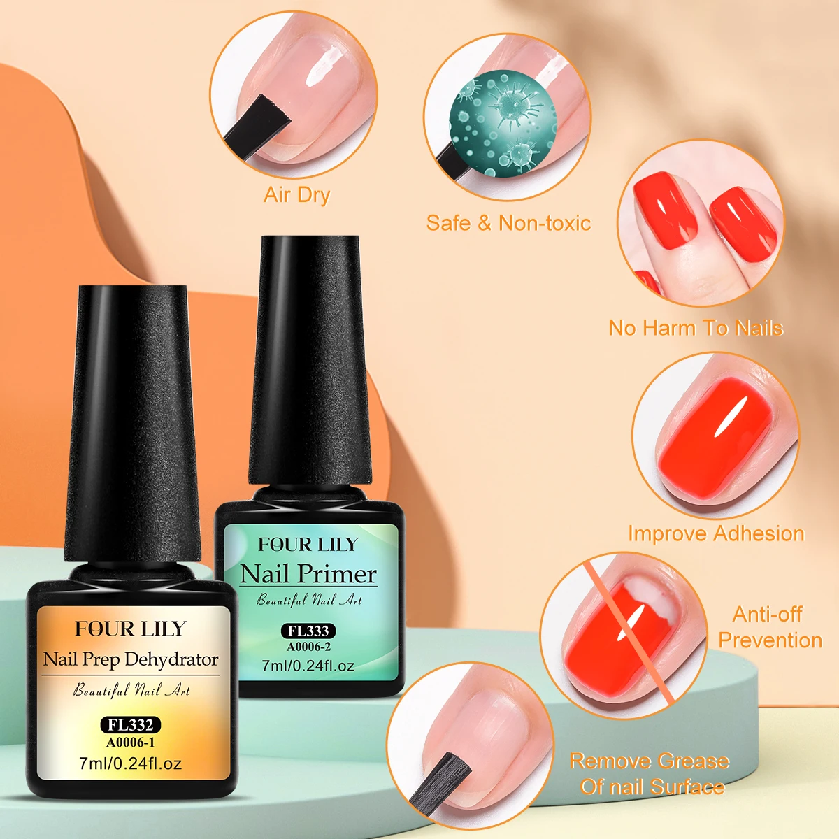 6pcs Complete Nail Care Set -  - Nail Dehydrator Primer review and price