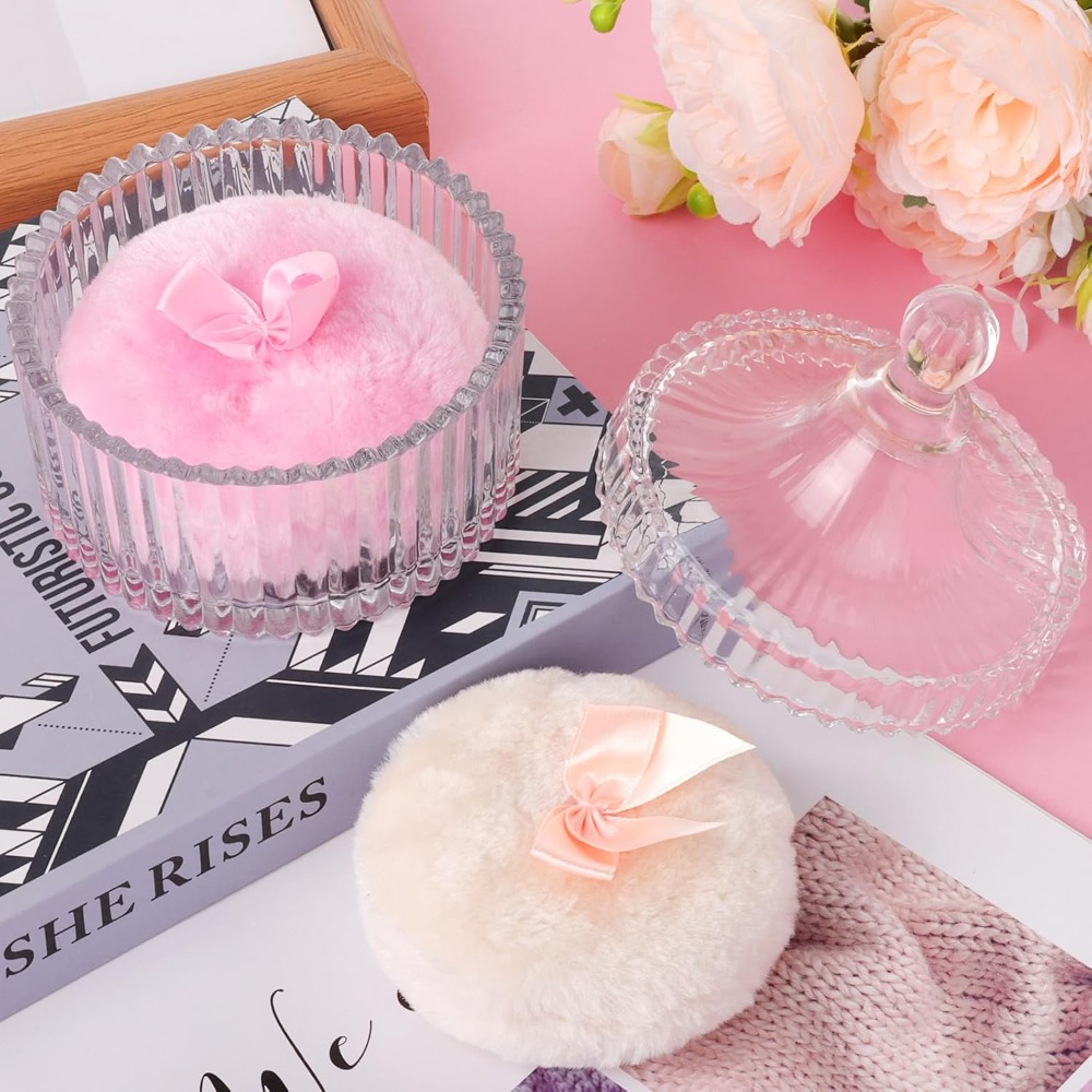 Powder Puff with Glass Storage - Beauty Makeup Tool Collection review and price