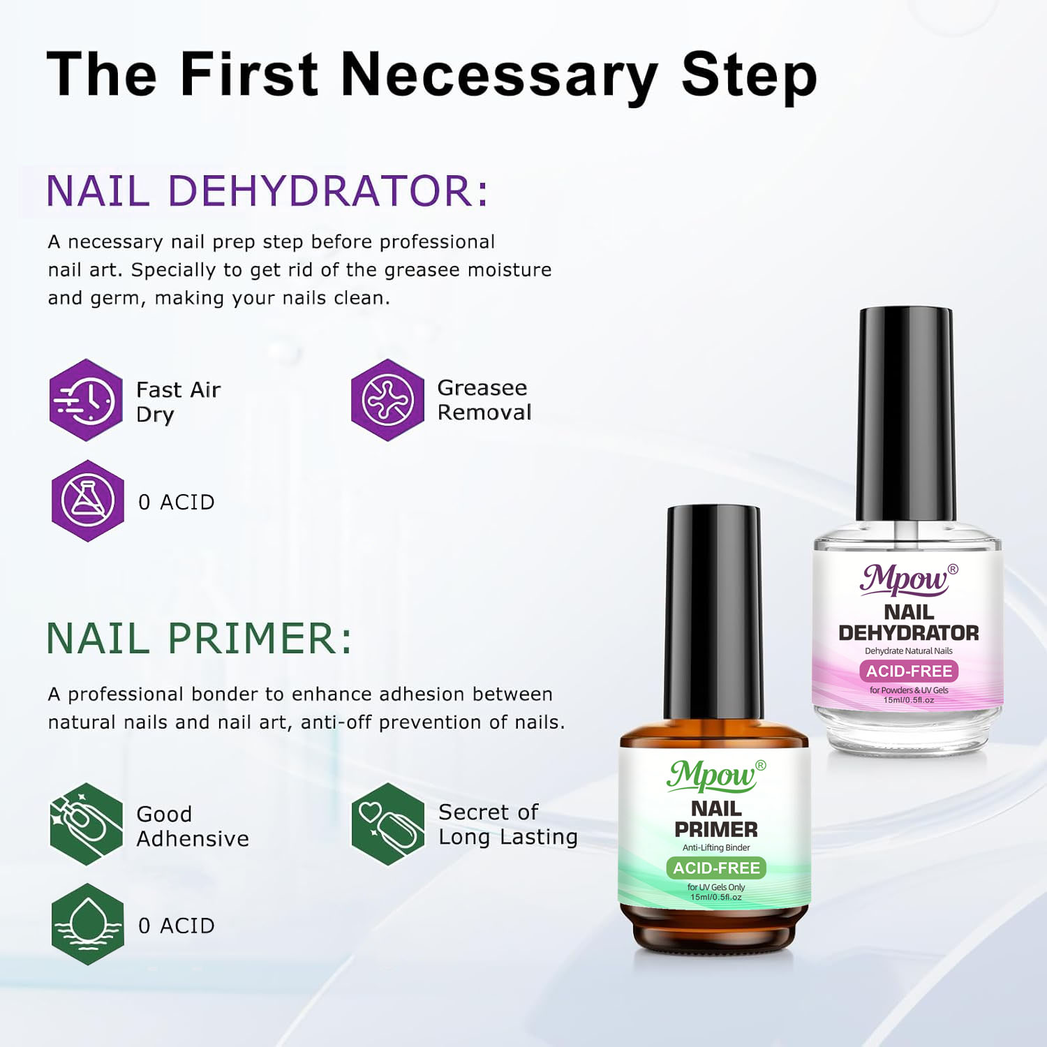 Mpow 1/2pcs 15ml Nail Dehydrat - Nail Dehydrator Primer review and price