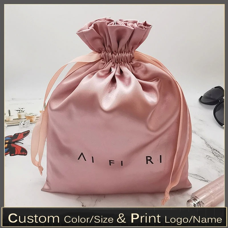 Custom Logo Satin Drawstring B - Beauty Flower Makeup review and price